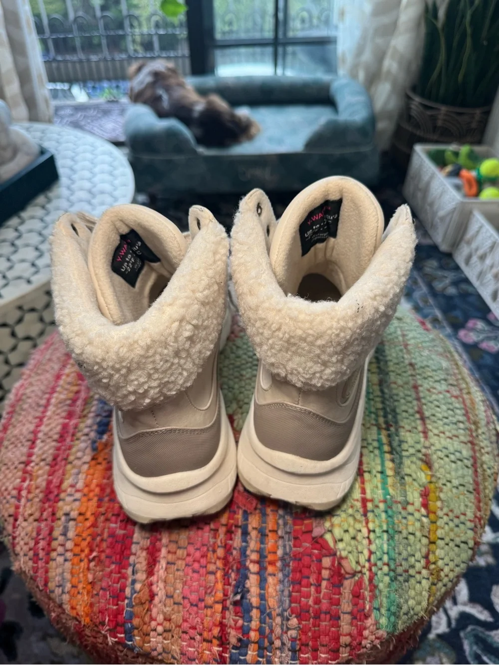 ▫️🤍 Roxy Women's Cream Tan Sherpa Lace-Up Winter Boots 🤍▫️
